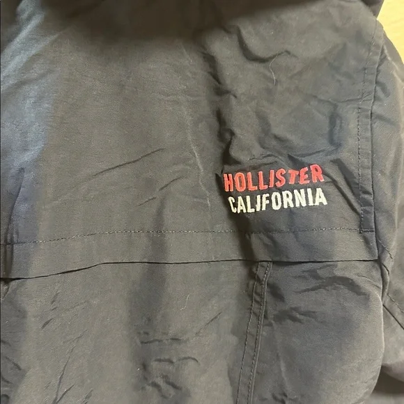 Hollister Navy Jacket with Neon Pink Details original cropped jacket size medium - Picture 6 of 8